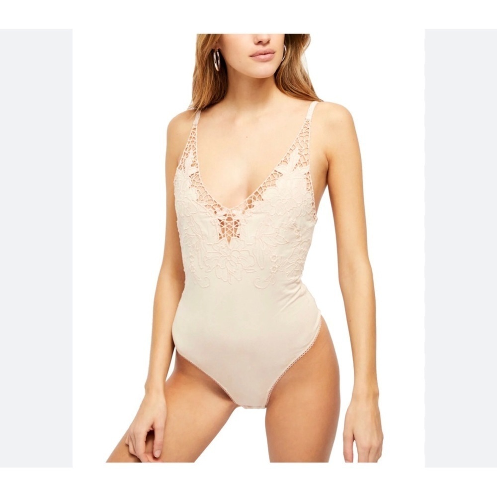 NWOT FREE PEOPLE Embroidered Bodysuit Size S/XS